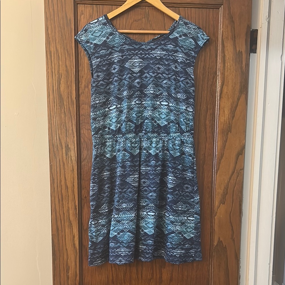 Sonoma Blue Patterned Mini Dress